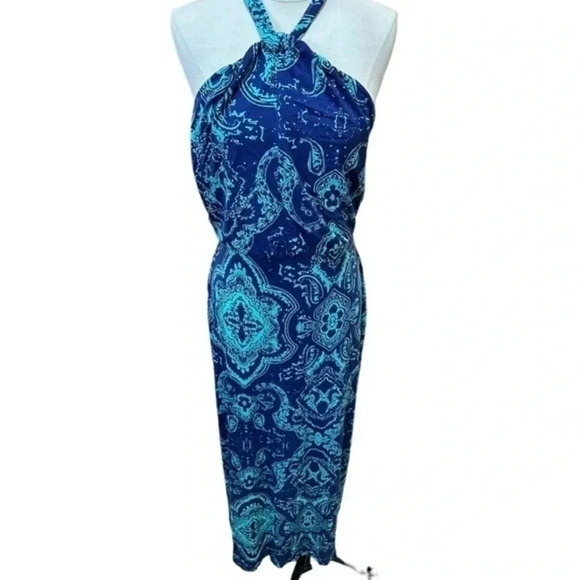 CYNTHIA ROWLEY HALTER MAXI DRESS SZ M - Picture 2 of 10